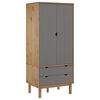 vidaXL Kleiderschrank OTTA Braun&Grau 76,5x53x172 cm Massivholz Kiefer