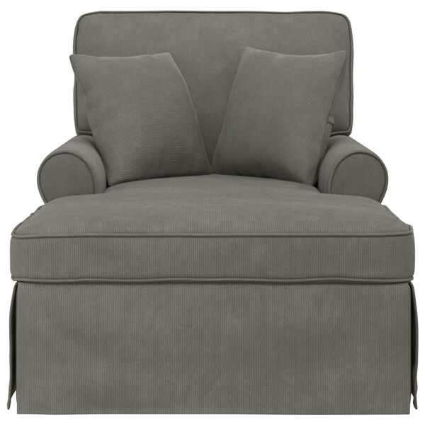 vidaXL Chaise Lounge mit Rock Hellgrau 91 x 157 x 91 cm Rippenstoff