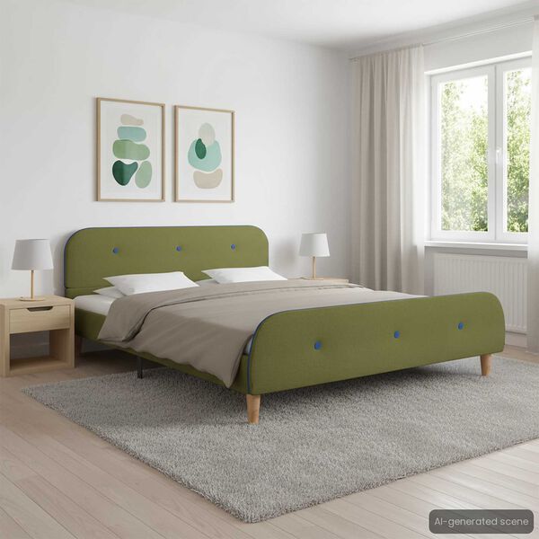 vidaXL Bettgestell Gr&uuml;n Stoff 140x200 cm