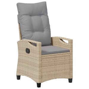 vidaXL Verstellbarer Gartenstuhl Beige und Hellgrau 56 x 60 x 112 cm