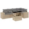 vidaXL 6-tlg. Garten-Sofagarnitur mit Kissen Beige Poly Rattan