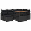 vidaXL Garten-Sofa-Set mit Speicher 7 pcs Schwarz Poly Rattan