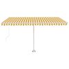 vidaXL Standmarkise Manuell Einziehbar 450x300 cm Gelb/Wei&szlig;