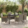 vidaXL Garten Essgruppe mit Kissen 5 pcs Grau Poly-Rattan