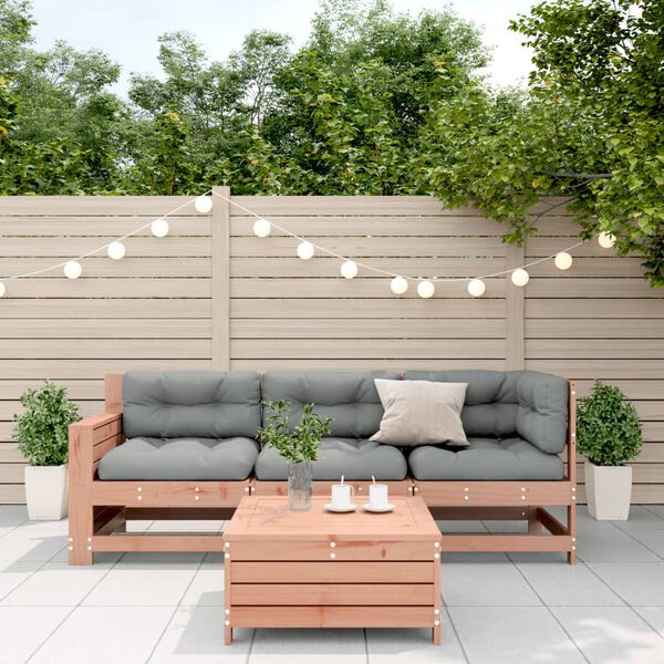 vidaXL 4-tlg. Garten-Lounge-Set mit Kissen Massivholz Douglasie