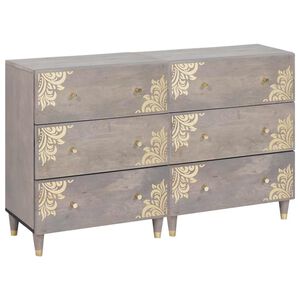 vidaXL Sideboard 2 stk. 60 x 33 x 75 cm Massivholz Mango Grau