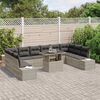 vidaXL Garten-Sofa-Set mit Speicher 11 pcs Hellgrau Poly Rattan