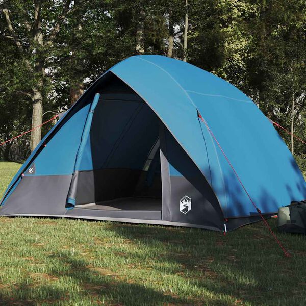 vidaXL Campingzelt mit Dach mit Speicher Blau 320 x 275 x 190 cm Taft
