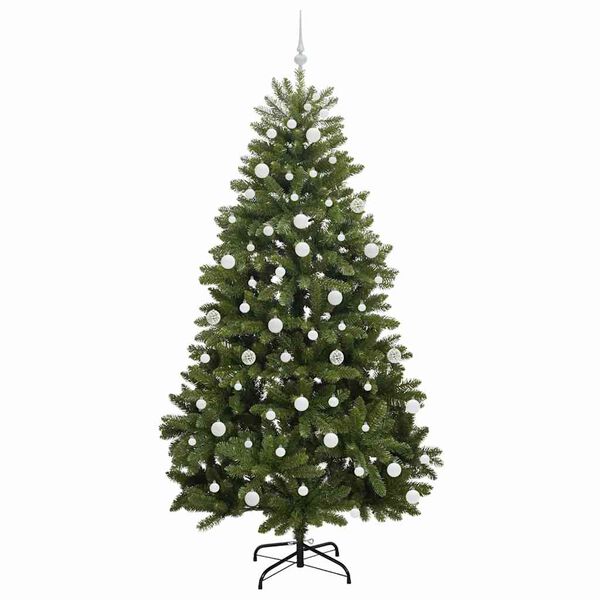 vidaXL K&uuml;nstlicher Weihnachtsbaum Gr&uuml;n 210 cm PVC und Metall