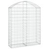 vidaXL Gabione mit Hochbogen 100x30x120/140 cm Verzinktes Eisen