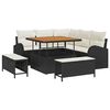 vidaXL Garten-Sofa-Set 8 stk. 7-Sitzanzahl Schwarz und Creme