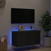 vidaXL TV-Wandschrank mit LED-Leuchten Schwarz 80x35x41 cm