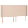 vidaXL Kopfteil mit Ohren Cappuccino-Braun 203x16x118/128cm Kunstleder