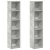 vidaXL CD-Regale 2 Stk. Betongrau 21x16x93,5 cm Holzwerkstoff