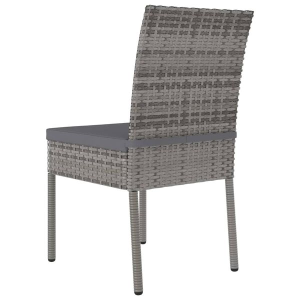vidaXL Garten-Essstühle 4 Stk. Poly Rattan Grau