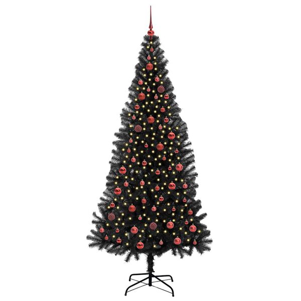 vidaXL Weihnachtsbaum mit 300 LEDs mit St&auml;nder Schwarz 210 cm PVC