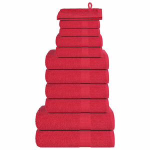 vidaXL 12-tlg. Handtuch-Set FROGN Rot 360 g/m&sup2;