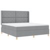 vidaXL Boxspringbett mit Matratze Hellgrau 180 x 200 cm Stoff