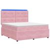 vidaXL LED Boxspringbett mit Matratze Rosa 140 x 200 cm Samt