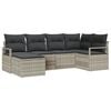 vidaXL Sofa Set 6 stk. Hellgrau Poly-Rattan