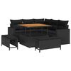vidaXL Gartensofa-set 9 Stk. 6-Sitzanzahl Schwarz Poly-Rattan