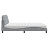 vidaXL Bett mit Matratze Hellgrau 180x200 cm Stoff