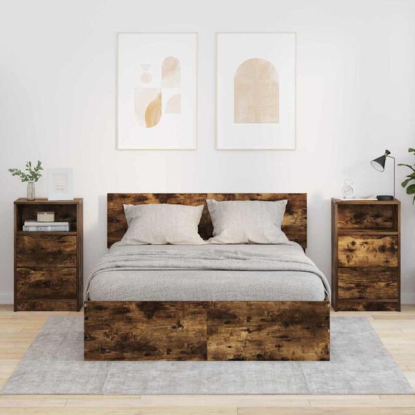 vidaXL Nachttische 2 pcs Ger&auml;ucherte Eiche 40 x 30 x 467 cm