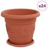 vidaXL Blument&ouml;pfe 24 stk. Ziegelrot &Oslash; 26 x 21,5 cm Kunststoff