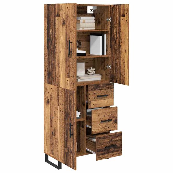 vidaXL Highboard mit Schubladen 2 pcs Altholz 69,5 x 34 x 180 cm