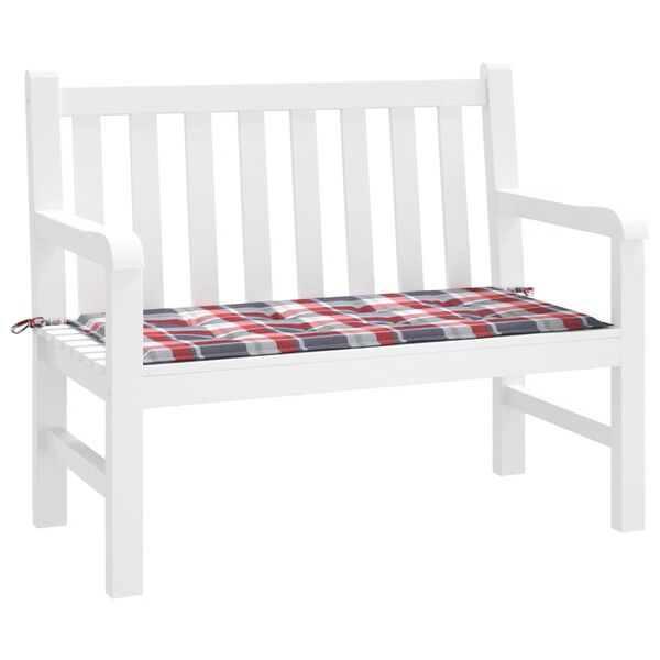 vidaXL Gartenbank-Auflage Rot Karomuster 120x50x3 cm Oxford-Gewebe