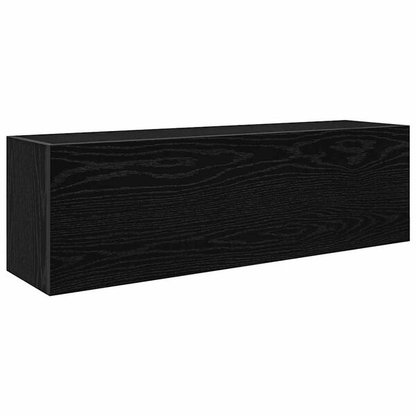 vidaXL Bad-Wandschrank Schwarz 100x25x30 cm Holzwerkstoff
