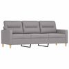 vidaXL 3-Sitzer-Sofa mit Kissen Hellgrau 180 cm Stoff