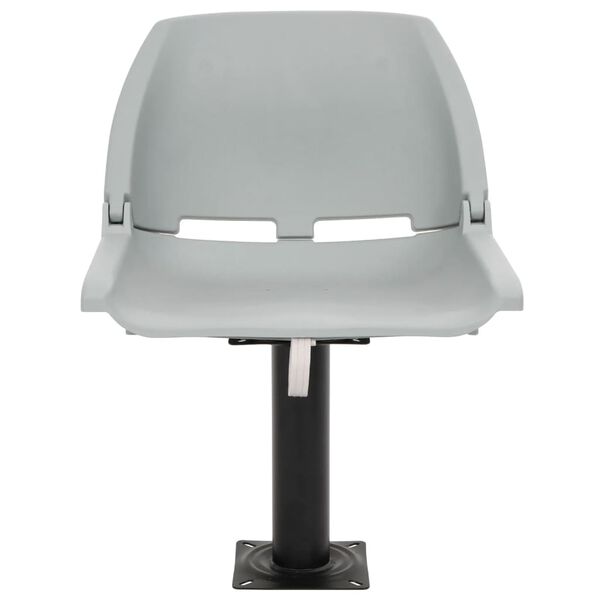 vidaXL 4-tlg. Bootssitz-Set Klappbar Kein Kissen Grau 48x51x41 cm