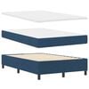 vidaXL Boxspringbett mit Matratze mit Kopfteil Blau 120 x 200 cm Stoff