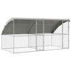 vidaXL Hundek&auml;fig 2 pcs Silber 4 x 2 x 2 m Verzinkter Stahl