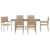 vidaXL Garten Essgruppe 7 pcs Beige Poly-Rattan