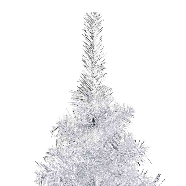vidaXL K&uuml;nstlicher Weihnachtsbaum Beleuchtung & Kugeln Silber 210 cm