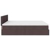 vidaXL Ottoman-Bett mit Matratzen Dunkelbraun 200x200 cm Stoff