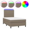 vidaXL Boxspringbett mit Matratze & LED Taupe 120x190 cm Stoff