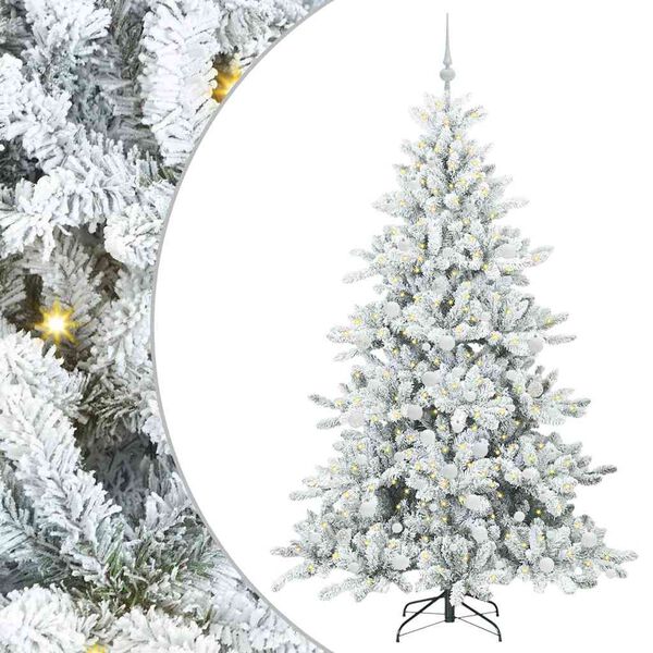 vidaXL K&uuml;nstlicher klappbarer Weihnachtsbaum Wei&szlig; 180 cm PVC und Stahl