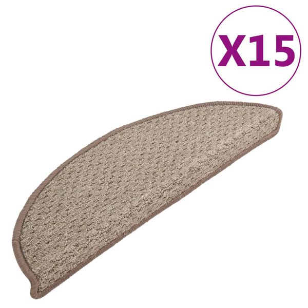 vidaXL Treppenmatten 15 Stk. Braun 65x21x4 cm