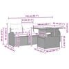 vidaXL Gartensofa-set mit Kissen 5 pcs Schwarz Poly-Rattan
