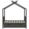 vidaXL Kinderbett mit Schublade Dunkelgrau Massivholz Kiefer 70x140 cm