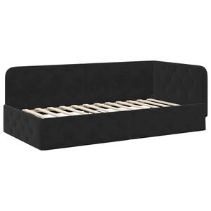 vidaXL Eckbettgestell Schwarz 90 x 200 cm Samt