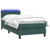 vidaXL Boxspringbett mit Matratze & LED Dunkelgr&uuml;n 80x210 cm Samt