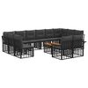 vidaXL Outdoor-Sofagarnitur 13 pcs Schwarz und Dunkelgrau Polyester