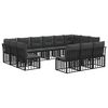 vidaXL Outdoor-Sofagarnitur Schwarz und Dunkelgrau Polyester