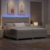 vidaXL LED Boxspringbett mit Matratze Taupe 200 x 200 cm Stoff