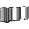 vidaXL 12-tlg. Hundetor mit T&uuml;r Faltbar Schwarz 600 cm Pappelholz