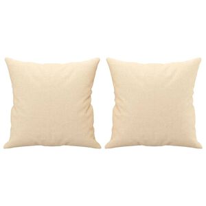 vidaXL Zierkissen 2 Stk. Creme 40x40 cm Stoff
